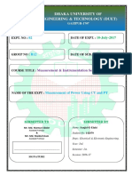 Dhaka University of Engineering & Technology (Duet) : Expt. No Date of Expt.