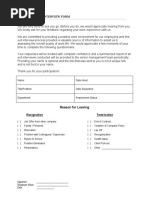 Employee Exit Interview Form: Reason For Leaving