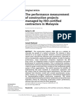 Ali, A.S. and Rahmat, I. (2010) The Performance Measurement of Construction Projects Managed by ISO-Certified Contractors in Malaysia