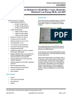 Integrated Transceiver Modules For WLAN 802.11 B/G/N, Bluetooth, Bluetooth Low Energy (BLE), and ANT