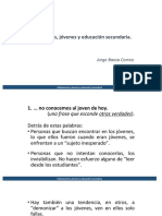 Adolescentes, Jóvenes y Educación Secundaria" Por Jorge Baeza