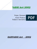 SARFAESI Act 2002: Sujay Somani (9152) Amit Thakur (9157) Pallawi Sawaitul (9149)