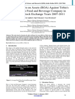 Effect of Return On Assets (ROA) Against Tobin's Q Studies in Food and Beverage Company in Indonesia Stock Exchange Years 2007-2