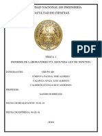 FISICA 1 - Informe 3 - Segunda Ley de Newton Uni 2016-1