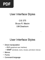 User Interface Styles