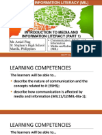 1.MIL 1. Introduction To MIL (Part 1) - Communication, Media, Information, Technology Literacy, and MIL