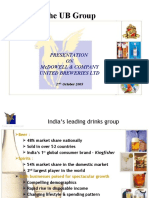 The UB Group: Presentation ON Mcdowell & Company United Breweries LTD