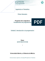 Unidad 2. Introduccion A La Programacion PDF