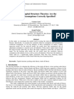 Testing Capital Structure Theories: Are The Models' Assumptions Correctly Specified?