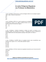 Simulado Sobre Polígonos Regulares Concurso Professor de Matemática 1