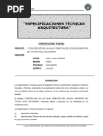 Especificaciones Tecnicas Arquitectura