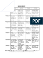 New Mess Menu PDF