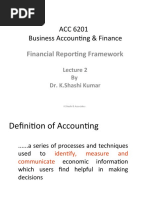 ACC 6201 Business Accounting & Finance: Financial Reporting Framework