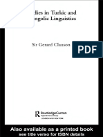 (Gerard Clauson) Studies in Turkic and Mongolic Li PDF