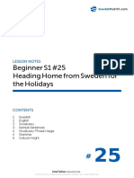 Beginner S1 #25 Heading Home From Sweden For The Holidays: Lesson Notes