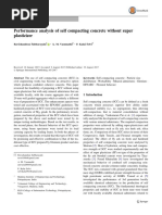 Performance Analysis of Self Compacting Concrete Without Super Plasticizer