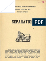 Separation: Sabbath School Quarterly Second Quarter. 1967