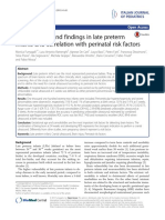 Cranial Ultrasound Findings in Late Preterm Infants and Correlation With Perinatal Risk Factors