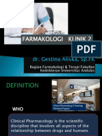 Farmakologi Klinik 2: Dr. Gestina Aliska, SP - FK