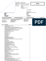 Quote: Customer No: Quote Date Quote No of