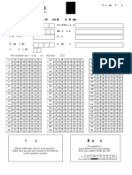 Supplementary Multiple Choice Answer Sheet Exam Day Form 2