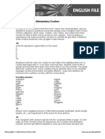 New English File Elementary Coolers: Possible Answers