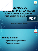 Cuidados de Enfermería en La Mujer Con Complicaciones Durante El Embarazo