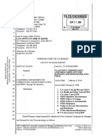 KARUNA ANAND, Plaintiff, SUPERIOR COURT OF CALIFORNIA COUNTY OF SACRAMENTO Case No.: 34-2018-00226894 