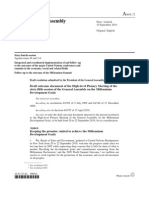 Draft Outcome Document, Millenium Development Goals, Sept. 10, 2010