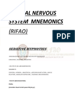 Central Nervous System Mnemonics (Rifao) : Sedative Hypnotics