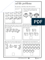 Real - Life Problems: Complete The Pictures, and Then Write The Answers