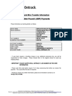 Bank Wire Transfer Information British Pound (GBP) Payments