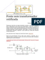 Fonte Sem Transformador Retificada