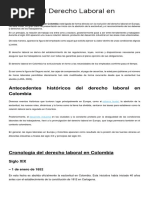 Historia Del Derecho Laboral en Colombia