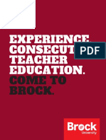 Experience. Consecutive Teacher Education.: Come To Brock