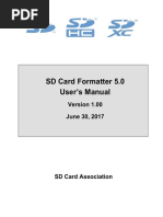 SD Card Formatter 5.0 User's Manual: June 30, 2017