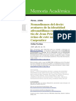 Nomadismos Del Decir: Avatares de La Identidad Afroantillana en Así Habló El Tío de Jean Pricemars y El Reino de Este Mundo de Alejo Carpentier