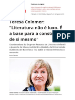 Literatura Não É Luxo - Teresa Colomer