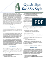 Quick Tips For ASA Style: Plagiarism