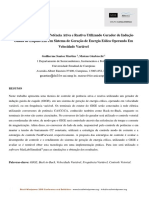 Tecnica de Controle de Potencia Ativa e Reativa Utilizando Gerador de Inducao Gaiola de Esquilo em Um Sistema de Gera de Energia Operando em Velocidade Var