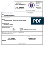 Travel Order: Louie Syron Dc. Ibal Shs-Adas Ii