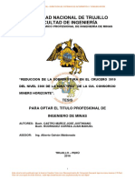 Reduccion de La Sobrerotura en El Crucero 3910 Del Nivel 2360 de La Mina "Pec" de La CIA. Consorcio Minero Horizonte