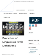 Branches of Linguistics (With Definitions, Explanations and Examples) - Akademia