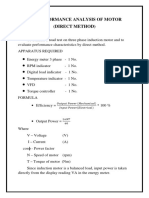 Performance Analysis of Motor (Direct Method) : Ex - PT