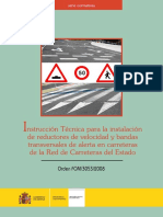 Instrucciones para Reductores de Velocidad y Bandas Transversales en La Red de Carreteras Del Estado PDF