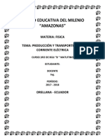 Producción y Transporte de La Corriente Eléctrica