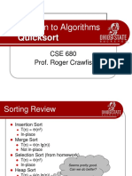 Quicksort: Introduction To Algorithms