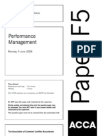 Performance Management: Monday 9 June 2008