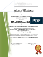 Certificate of Evaluation - Practice Teaching