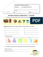 Atividade Avaliativa de Matemática 3 Unidade